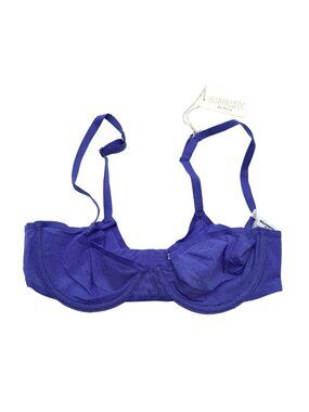 Smoothez by Aerie Bra Balconette Sheer Mesh Unlined Underwire Purple 36D